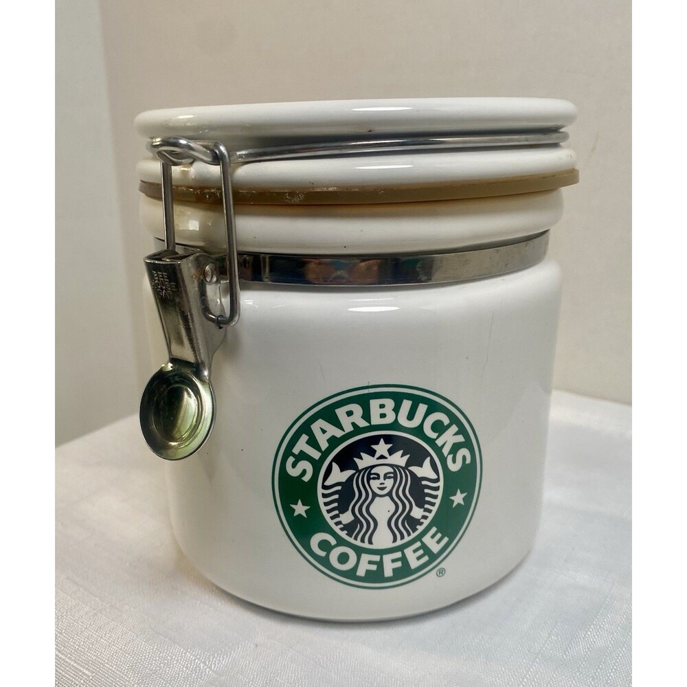 Starbucks Coffee Canister BEE HOUSE Japan VTG 6” Locking Lid w seal